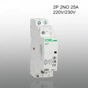 2P 25A CT1 220 В/230 В 50/60 Гц 35 мм Din-рейка Бытовой контактор переменного тока 2NO