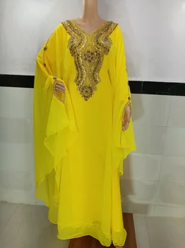Индийское женское платье Марокканское Желтое Дубайское платье Фараша Арабское платье Национальный костюм мира 56 Дюймов