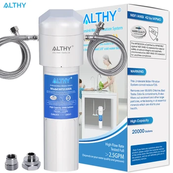Фильтр-очиститель питьевой воды ALTHY под раковиной -Сертифицированная NSF / ANSI Система фильтрации питьевой воды с прямым подключением под Прилавком