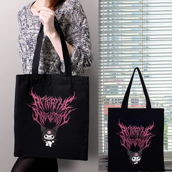 Сумка-тоут в стиле аниме Harajuku Kawaii Y2k, Складная сумка для покупок, Женские дизайнерские сумки для покупок, сумка для покупок с милым принтом