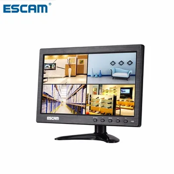 ESCAM T10 10-дюймовый TFT LCD монитор 1024x600 с VGA HDMI-совместимым AV BNC USB для ПК Камера видеонаблюдения