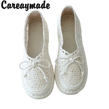Careaymade-Оригинальные женские тонкие туфли из дышащей кружевной сетки для отдыха, летняя обувь в рыбацком стиле на мягкой подошве с мелким носком